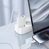Oem Borofone Laidinis įkroviklis BN25 Wish (Ultra Thin) – USB + Type C – PD QC 3.0 30W baltos spalvos