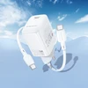 Oem Borofone laidinis įkroviklis BN26 Fuente – Type C – PD 20W su Type C į Type C kabeliu baltos spalvos