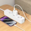 Borofone laidinis įkroviklis BN27 Fuente – USB + Type C – QC 3.0 PD 20W su Type C į Lightning kabeliu baltos spalvos