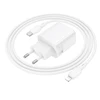 Borofone kelioninis įkroviklis BN28 Fuente – Type C – PD 30W with Type C to Lightning cable baltos spalvos