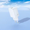 Borofone laidinis įkroviklis BN29 Fuente – USB + Type C – QC 3.0 PD 30W baltos spalvos