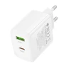 Borofone Wall charger BN30 Cargador GaN – USB + Type C – QC 3.0 PD 45W baltas