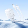 Borofone kelioninis įkroviklis BN31 Cargador GaN – 2xType C – QC 3.0 PD 45W with Type C to Type C cable baltos spalvos