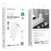 Įkroviklis Borofone BN9 35W 2xUSB-C + USB-C to USB-C cable 1.0m baltas