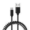 Oem Topt Kabelis coiled – USB į Micro USB – 2A 1 metras juodos spalvos