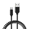 Oem Topt Kabelis coiled – USB į Micro USB – 2A 1 metras juodos spalvos