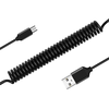 Oem Topt Kabelis coiled – USB į Micro USB – 2A 1 metras juodos spalvos