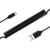 Oem Topt Kabelis coiled – USB į Micro USB – 2A 1 metras juodos spalvos