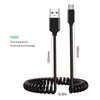 Oem Topt Kabelis coiled – USB į Micro USB – 2A 1 metras juodos spalvos