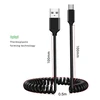 Oem Topt Kabelis coiled – USB į Micro USB – 2A 1 metras juodos spalvos