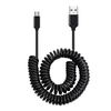 Oem Topt Kabelis coiled – USB į Micro USB – 2A 1 metras juodos spalvos
