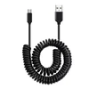 Oem Topt Kabelis coiled – USB į Micro USB – 2A 1 metras juodos spalvos