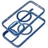 OEM dėklas, skirtas iPhone 15, spalvotas kraštas, MagSafe dėklas, mėlynas