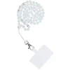 Dėklas OEM CRYSTAL DIAMOND telefono virvelė, telefono pakabukas / laido ilgis 74 cm (37 cm kilpoje) / ant kaklo - baltas
