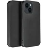 OEM atverčiamas dėklas iPhone 15 PLUS dvigubai kišeniniam knygutės dėklui, juodas