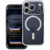 OEM dėklas, skirtas iPhone 17 Pro / 18 Pro (žemas kameros kraštas), „Electro Mag“ dėklas, suderinamas su „MagSafe“ sidabrinis