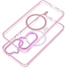 Oem Dėklas na Samsung A37 Frame Cleear Hybrid Mag Cover suderinamas su MagSafe pudra rožine