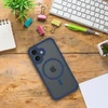 OEM dėklas, skirtas „iPhone 15 PRO“ visiškai matinis „Mag“ dėklas, suderinamas su „MagSafe“ mėlynas