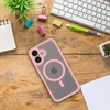 OEM dėklas, skirtas „iPhone 15“ visiškai matinis „Mag“ dėklas, suderinamas su „MagSafe“, šviesiai rožinis