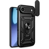 Hurtel Dėklas Hybrid Armor Camshield skirtas Apple iPhone 17 Air šarvuotas su stoveliu ir kameros apsauga – juodos spalvos