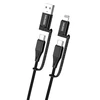 Oem KAKU kabelis KSC-654 Tuojie 4 in 1 – USB + Type C į Type C + Lightning – 1,2 metras juodos spalvos