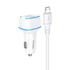 Oem KAKU automobilinis įkroviklis KSC-528 Shengyu – 2xUSB – 2,8A su USB į Micro USB baltos spalvos