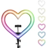 OEM LED Ring Stream RGB lempa 10" su laikikliu mobiliam HEART + trikojui JM26-10 juodas