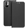 Dėklas Forcell Oem LUNA Book Carbon skirtas Xiaomi Redmi Note 10 / 10S juodos spalvos