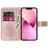 Oem MEZZO Book dėklas skirtas Samsung Galaxy S23 Ultra mandala rožinio aukso spalvos