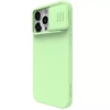 Dėklas Nillkin CamShield Silky Silicone Apple iPhone 15 Pro šviesiai žalias