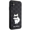Karl Lagerfeld dėklas, skirtas iPhone 11 / Xr KLHCN61SAKHPCK juodos spalvos Saffiano Monogram Choupette
