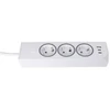 Oem rozetė su 3 lizdais, maks. 3680W, 1xUSB A, 2x type C 25W jungtys su 1,5 m maitinimo laidu E59 balta