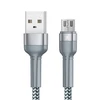 USB Micro Remax Jany Alloy kabelis, 1m, 2.4A (sidabras)