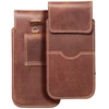 Dėklas OEM odinis universalus slankiklis su atvartu - ROYAL Crazy Horse / ruda - XL dydis - IPHONE 11 / 12 / 13 / SAMSUNG S7 EDGE