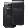 Dėklas OEM odinis universalus slankiklis su atvartu - ROYAL / juoda - XL dydis - IPHONE 11 / 12 / 13 / SAMSUNG S7 EDGE
