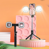 iLike Oem Selfie Stick MINI - with detachable bluetooth remote control, tripod and 2 LED lights - P40S-F Juodas