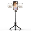 iLike Oem Selfie Stick MINI - with detachable bluetooth remote control, tripod and 2 LED lights - P40S-F Juodas