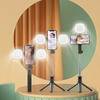 iLike Oem Selfie Stick MINI - with detachable bluetooth remote control, tripod and 2 LED lights - P40S-F Juodas