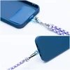 Dėklas OEM SWING (6mm) telefono virvelė, reguliuojamo ilgio telefono pakabukas / laido ilgis 165cm (maks. 82,5cm kilpoje) / ant peties arba kaklo - baltas - violetinė