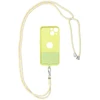 Dėklas OEM SWING (6 mm) telefono virvelė, reguliuojamo ilgio telefono pakabukas / laido ilgis 165 cm (maks. 82,5 cm kilpoje) / ant peties arba kaklo - pilka-geltona