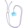Dėklas OEM SWING (6mm) telefono virvelė, reguliuojamo ilgio telefono pakabukas / laido ilgis 165cm (maks. 82,5cm kilpoje) / ant peties arba kaklo - baltas - violetinė