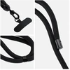 Dėklas OEM SWING (8 mm) telefono virvelė, reguliuojamo ilgio telefono pakabukas / laido ilgis 165 cm (maks. 82,5 cm kilpoje) / ant peties arba kaklo - juodas