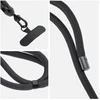 OEM SWING (8 mm) telefono virvelė, reguliuojamo ilgio telefono pakabukas / laido ilgis 165 cm (maks. 82,5 cm kilpoje) / ant peties arba kaklo - pilkas