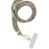 Dėklas OEM SWING (8 mm) telefono virvelė, reguliuojamo ilgio telefono pakabukas / laido ilgis 165 cm (maks. 82,5 cm kilpoje) / ant peties arba kaklo - pilkas-žalias-pink