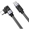 Orico C2CWT USB-C į USB-C PD kampinis kabelis 100W 20Gbps 4K 60Hz 2m - Juodas