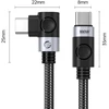 Orico C2CWT USB-C į USB-C PD kampinis kabelis 100W 20Gbps 4K 60Hz 2m - Juodas