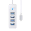 Orico Hub adapteris USB-C į 4x USB 3.0, 5 Gbps, 0.15 m (baltas)