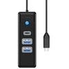 Adapteris Hub USB-C iki 2x USB 3.0 + USB-C Orico, 5 Gbps, 0,15 m (nepaprasta)