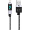 Orico LDA2L USB-A to Lightning Cable 12W with LED Ekranas 0.5m - Juodas and Sidabrinis