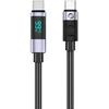 Orico LDC2C USB-C - USB-C PD 100W kabelis su LED Ekranas 480 Mbps 3 m - Juodas